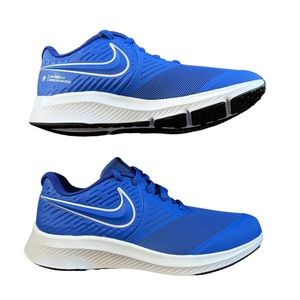 NIKE STAR RUNNER 2 BLUE WITH METALLIC SILVER NIKE SNEAKERS BOYS SNEAKERS YOUTH